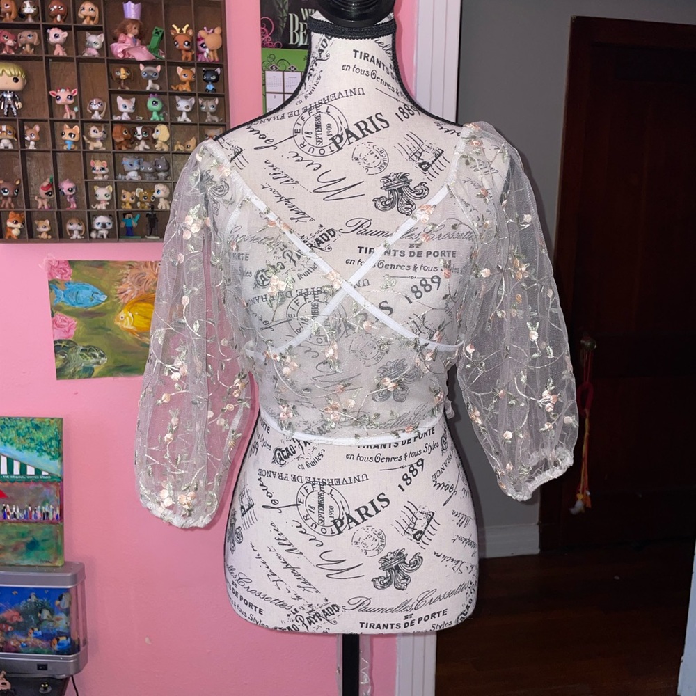 Windsor Sheer White Floral Blouse